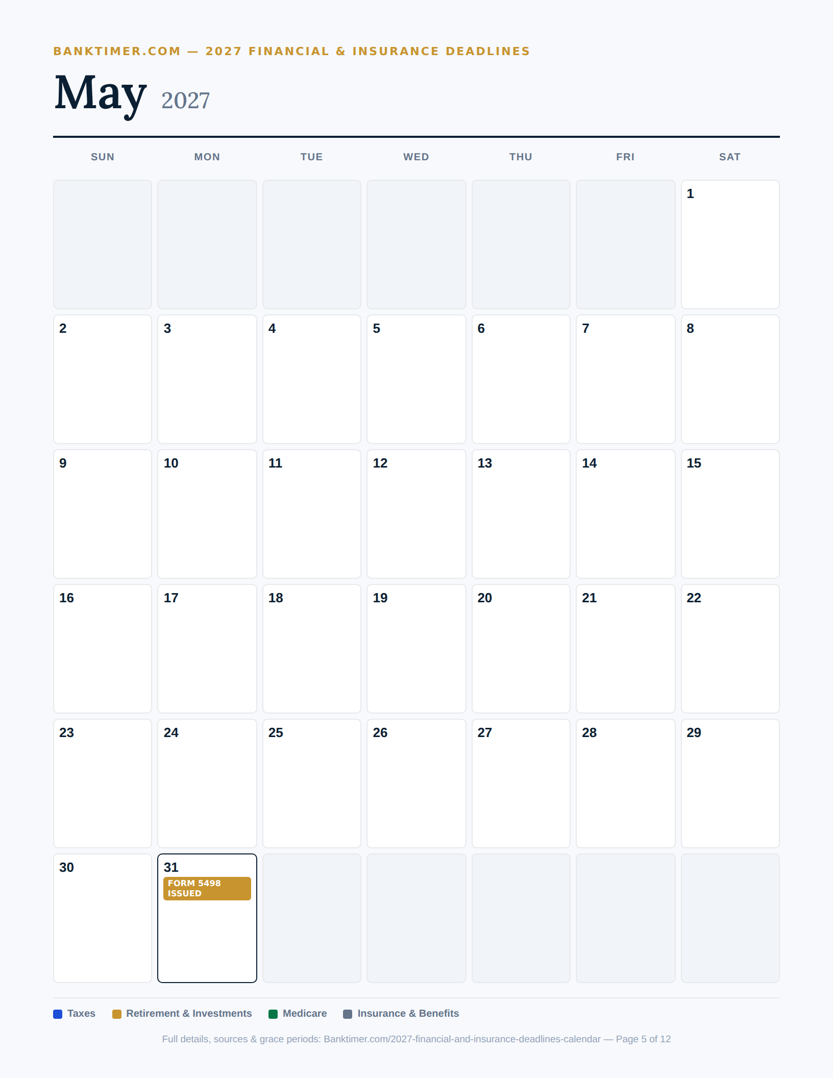 Banktimer 2027 05 may financial deadlines calendar